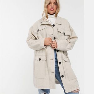 ASOS Design Curve Linen Parka